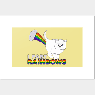 I Fart Rainbows - Funny Cat Fart Rainbow Posters and Art